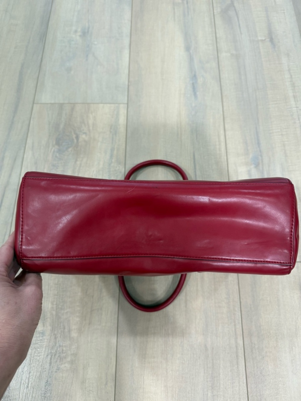 Love Moschino Red Vegan Leather Tote with Heart Charm - Picture 7 of 11